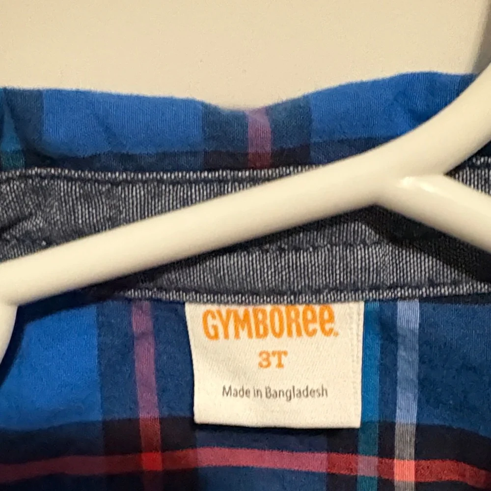 Gymboree Blue and Red Plaid Button Down Shirt size 3T